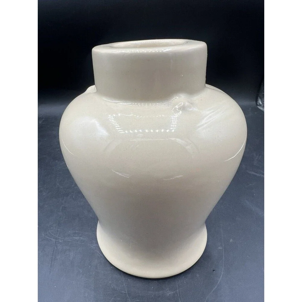 Vintage Colonial Candle of Cape Cod Ceramic Candlestick Vase Form Sand Color 6”